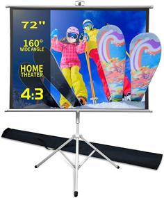 img 4 attached to 📽️ TRMESIA 72in Outdoor Portable Foldable Tripod Projection Screen - Adjustable 4:3 Format on Stand - Video Screen with Carrier Bag Package