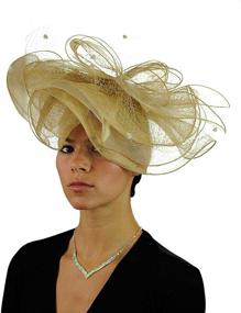 img 4 attached to 🌸 C.C Cocktail Fashion Kentucky Derby Church Fascinator with Sinamay