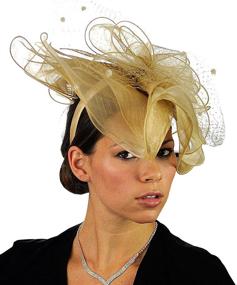 img 2 attached to 🌸 C.C Cocktail Fashion Kentucky Derby Church Fascinator with Sinamay