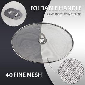 img 2 attached to 🍳 Grease Splatter Screen for Frying Pan with Foldable Knob, Skillet Splatter Guard and 2pcs Silicone Pot Holder - 10", 11.5", 13" Grease Catcher