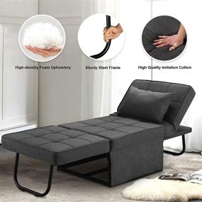 img 2 attached to Saemoza Sofa Bed: Versatile 4-in-1 Ottoman Bed with Storage Bag - Modern Sleeper Convertible Chair for Small Spaces