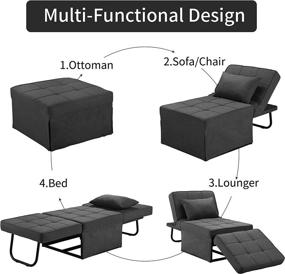 img 3 attached to Saemoza Sofa Bed: Versatile 4-in-1 Ottoman Bed with Storage Bag - Modern Sleeper Convertible Chair for Small Spaces