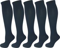 🧦 premium ladies moderate graduated compression socks 15-20 mmhg: 5 pairs, assorted colors logo