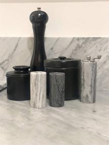 img 2 attached to 🦊 Fox Run White and Black Marble Salt and Pepper Shaker Set: Stylish & Functional Seasoning Duo (Set of 2)