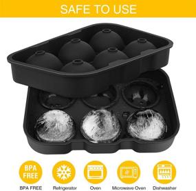 img 3 attached to 🧊 Silicone Ice Cube Trays, Sphere Ice Ball Maker with Lid for Whiskey and Cocktails - BPA Free, Reusable (1 Pack)