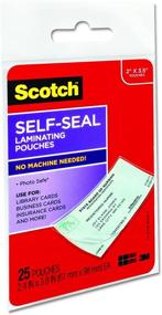 img 3 attached to Scotch LS851G Self-Sealing Laminating Pouches, 9.5 mil, Business 📦 Card Size, Pack of 25, 2 7/16 x 3 7/8