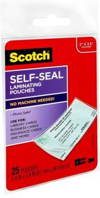 img 2 attached to Scotch LS851G Self-Sealing Laminating Pouches, 9.5 mil, Business 📦 Card Size, Pack of 25, 2 7/16 x 3 7/8