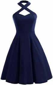 img 4 attached to 💃 Stylish Samtree Halter Dress: Vintage Fit and Flare Swing Cocktail Party Dresses for Women