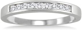 img 4 attached to 💍 AGS Certified 0.25 Carat TW Channel Set Diamond Band in 10K White Gold (K-L Color, I2-I3 Clarity)