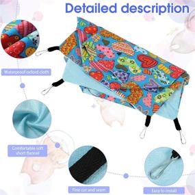 img 2 attached to 🐾 Small Pets Hanging Hammock Bed - 2 Piece Set, 3 Tier Design for Ferret, Rat, Sugar Glider, Squirrel, Guinea Pig - Small Animal Cage Accessories, Hideouts, Pet Sack