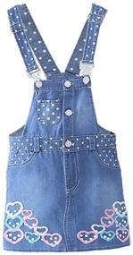 img 1 attached to 👧 Girls' Casual Strap Denim Overalls: Peacolate 4-11T Little & Big Girls Jumper Dress