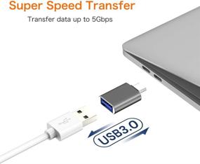 img 1 attached to 💻 2-Pack USB C to USB Adapter: Thunderbolt 3 to USB 3.0 OTG - Compatible with MacBook Pro, Chromebook, Pixelbook, Surface Go, Galaxy S8/S9/S10 Plus, Note 8/9, LG V35/G7/G6 ThinQ, Pixel 2/3 (Grey)