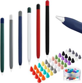 img 4 attached to 🖊️ 6 Pack Silicone Case Covers for Apple Pencil 2nd Gen - 6 Vibrant Colors, Slim Pencil Cases, Compatible with Apple Pencil 2nd Generation + 48 Silicone Nib Covers