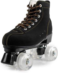 img 1 attached to Wuwer High-Top Double-Row Roller Skates for Women and Men - Professional Indoor Outdoor Skates for Beginners with Shoe Bag