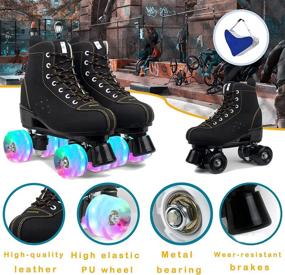 img 3 attached to Wuwer High-Top Double-Row Roller Skates for Women and Men - Professional Indoor Outdoor Skates for Beginners with Shoe Bag