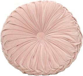 img 3 attached to 🎀 Pink Velvet Craftsmanship Pleated Throw Pillow: Home Décor Round Pumpkin Cushion for Living Room, Chair, Couch, Sofa; Also Perfect as Floor Pillows