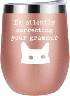 silently correcting grammar teacher tumbler kitchen & dining logo