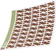 🚩 maryland md state flag sticker decal - set of 50 rectangle sheets, 1 inch each, ideal for kids, logos, scrapbooks, cars, windows, laptops, and bumpers logo