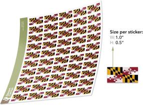 img 3 attached to 🚩 Maryland MD State Flag Sticker Decal - Set of 50 Rectangle Sheets, 1 Inch Each, Ideal for Kids, Logos, Scrapbooks, Cars, Windows, Laptops, and Bumpers