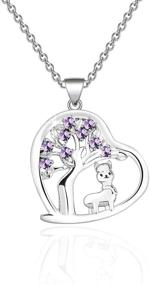 img 4 attached to 🌳 Zuo Bao Llama Lover Gift Amethyst Tree of Life Pendant Necklace with Llama Charm - Healing Jewelry for Family