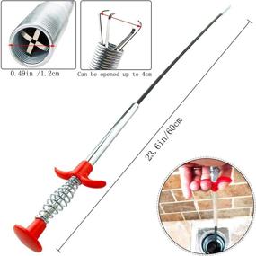 img 2 attached to 24-inch Flexible Claw Pickup Tool for Plumbing Grab, Sink Grabber, Litter Pick, Drains, Home Sink, Toilet & Clean Dryer Vents