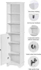 img 2 attached to 🏠 Spirich Home Freestanding Cabinet: Three Tier Shelves, Tall Slim Linen Tower, White Finish - Optimal Storage Solution