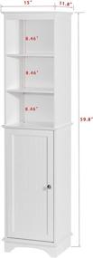 img 1 attached to 🏠 Spirich Home Freestanding Cabinet: Three Tier Shelves, Tall Slim Linen Tower, White Finish - Optimal Storage Solution