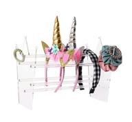 hipcheer clear acrylic headband holder organizer. crown-shaped hair ties and jewelry stand for girls and women. perfect gifts. logo