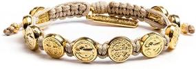 img 2 attached to 🙏 Benedictine Blessing Bracelet in Tan/Gold by My Saint My Hero