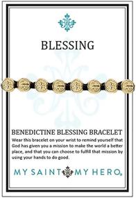 img 1 attached to 🙏 Benedictine Blessing Bracelet in Tan/Gold by My Saint My Hero