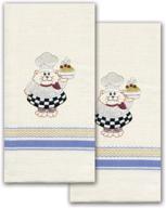 tobin t212939 stamped kitchen towel: embroider your own cat chef design! logo