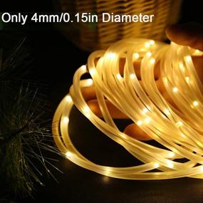 img 3 attached to 🎄 Versatile LED Rope Lights: 33Ft Battery Operated, Waterproof, Remote Control, 8 Modes - Ideal for Christmas, Camping, Party, Garden Decor (Warm White)