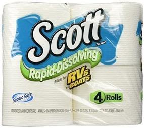 img 1 attached to Scott Rapid Dissolve Toilet Tissue (4 Rolls) - Fast Dissolving & Septic Safe