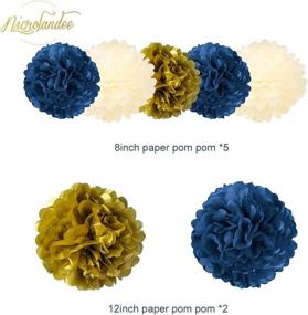 img 1 attached to 🎉 NICROLANDEE Navy Party Decorations: Stunning Navy and Gold Glitter Lanterns, Pom Poms, and Honeycomb Balls for Unforgettable Navy Blue Birthday, Baby Shower, Wedding, Bridal Shower, and Home Decor