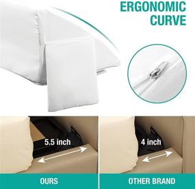 img 1 attached to 🛏️ VEKKIA White King Size Bed Wedge Pillow/Headboard Pillow/Mattress Wedge/Bolster Pillow 76"x8"x6" - Fill the Gap Between Your Mattress and Headboard for Better Sleep and Support