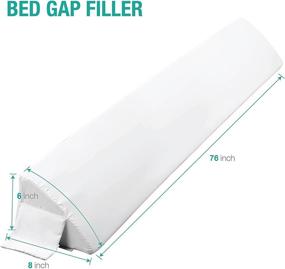 img 2 attached to 🛏️ VEKKIA White King Size Bed Wedge Pillow/Headboard Pillow/Mattress Wedge/Bolster Pillow 76"x8"x6" - Fill the Gap Between Your Mattress and Headboard for Better Sleep and Support