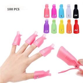 img 3 attached to 💅 100 Pcs Acrylic Nail Clips Caps for Nail Polish Removal Tool - IRCHLYN (10 Vibrant Colors)