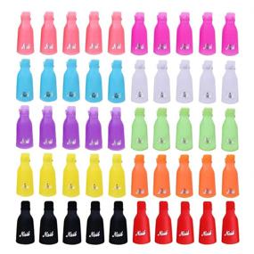 img 4 attached to 💅 100 Pcs Acrylic Nail Clips Caps for Nail Polish Removal Tool - IRCHLYN (10 Vibrant Colors)