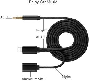 img 1 attached to Apple MFi Certified Lightning to 3.5mm Aux Cord with Charging Port, Audio Charging Cable for iPhone - Works with Car Stereo, Speaker, Headphone, Car Charger - Compatible with iPhone 12/11/11 Pro/XS/XR/8/7