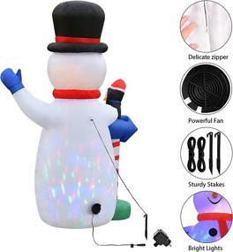 img 1 attached to 🎅 6FT Outdoor Christmas Inflatable Snowman Decoration with Rotating Colorful LED Lights - Festive Blow-Up Inflatables Decor for Front Yard, Porch, Christmas Party, Garden Lawn