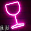 neon signs wine glass lights logo