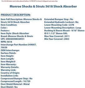 img 1 attached to ⚙️ Optimized Monroe OESpectrum 5618 Shock Absorber for Enhanced Performance