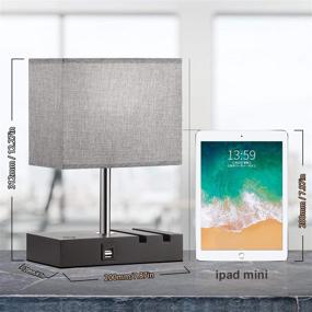 img 2 attached to 🛏️ Enhanced Touch Control Bedside Lamp: USB Ports, Phone Stands & Dimmable LED Bulb – Perfect for Bedroom, Nightstand, Living Room