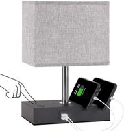 🛏️ enhanced touch control bedside lamp: usb ports, phone stands & dimmable led bulb – perfect for bedroom, nightstand, living room логотип