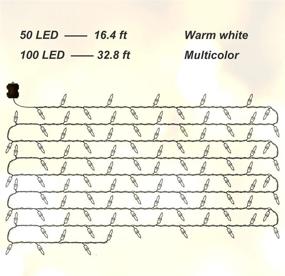 img 3 attached to ✨ DEPOVOR Battery String Lights - 50/100 LED Fairy Lights, Waterproof and Indoor/Outdoor Decoration with 8 Lighting Modes for Christmas and Halloween (32.8ft, 100LED, Warm White)