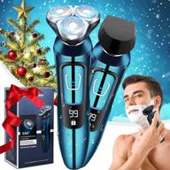 🪒 viatia electric shaver for men - 2 in 1 wet/dry usb rechargeable razor | cordless 3d rotary portable shaver for men | waterproof facial shaver with beard sideburn trimmer - ideal gift for boyfriend, dad, husband logo