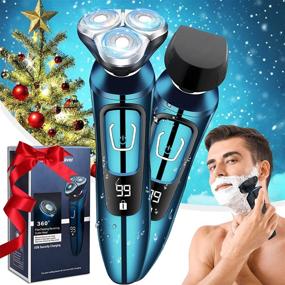 img 4 attached to 🪒 Viatia Electric Shaver for Men - 2 in 1 Wet/Dry USB Rechargeable Razor | Cordless 3D Rotary Portable Shaver for Men | Waterproof Facial Shaver with Beard Sideburn Trimmer - Ideal Gift for Boyfriend, Dad, Husband