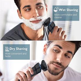 img 1 attached to 🪒 Viatia Electric Shaver for Men - 2 in 1 Wet/Dry USB Rechargeable Razor | Cordless 3D Rotary Portable Shaver for Men | Waterproof Facial Shaver with Beard Sideburn Trimmer - Ideal Gift for Boyfriend, Dad, Husband