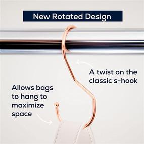 img 3 attached to 🌸 Rose Gold Closet Purse Organizer with 6 Bag Hooks - Unique Twisted Hook Design for Space Saving - Enhance Your Closet with Stylish Purse Hangers