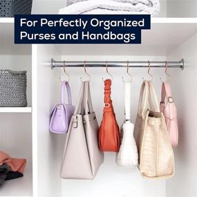 img 2 attached to 🌸 Rose Gold Closet Purse Organizer with 6 Bag Hooks - Unique Twisted Hook Design for Space Saving - Enhance Your Closet with Stylish Purse Hangers